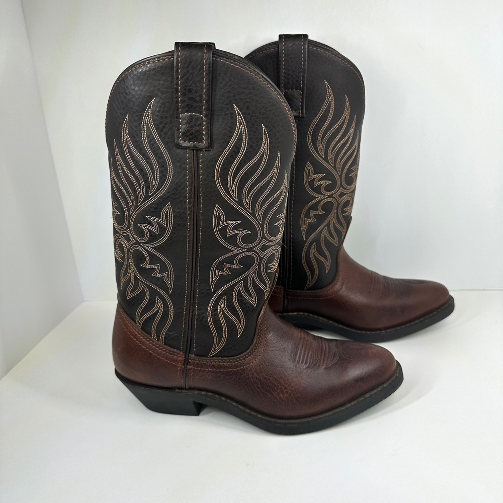 Laredo 5752 Womens 6.5W Brown Leather Western Cowboy Boots Pointed Toe Stitching
